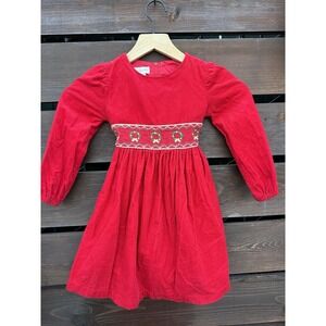 Bonnie Jean Smocked Red Christmas‎ Dress *Size 4